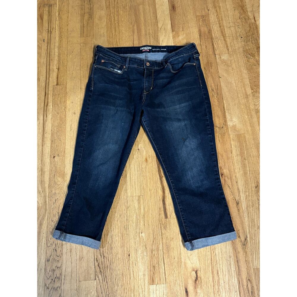 Women’s Denizen Levis Dark Wash Modern Crop Cuffed Low Rise Capri Jeans, Size 18 - Picture 2 of 4